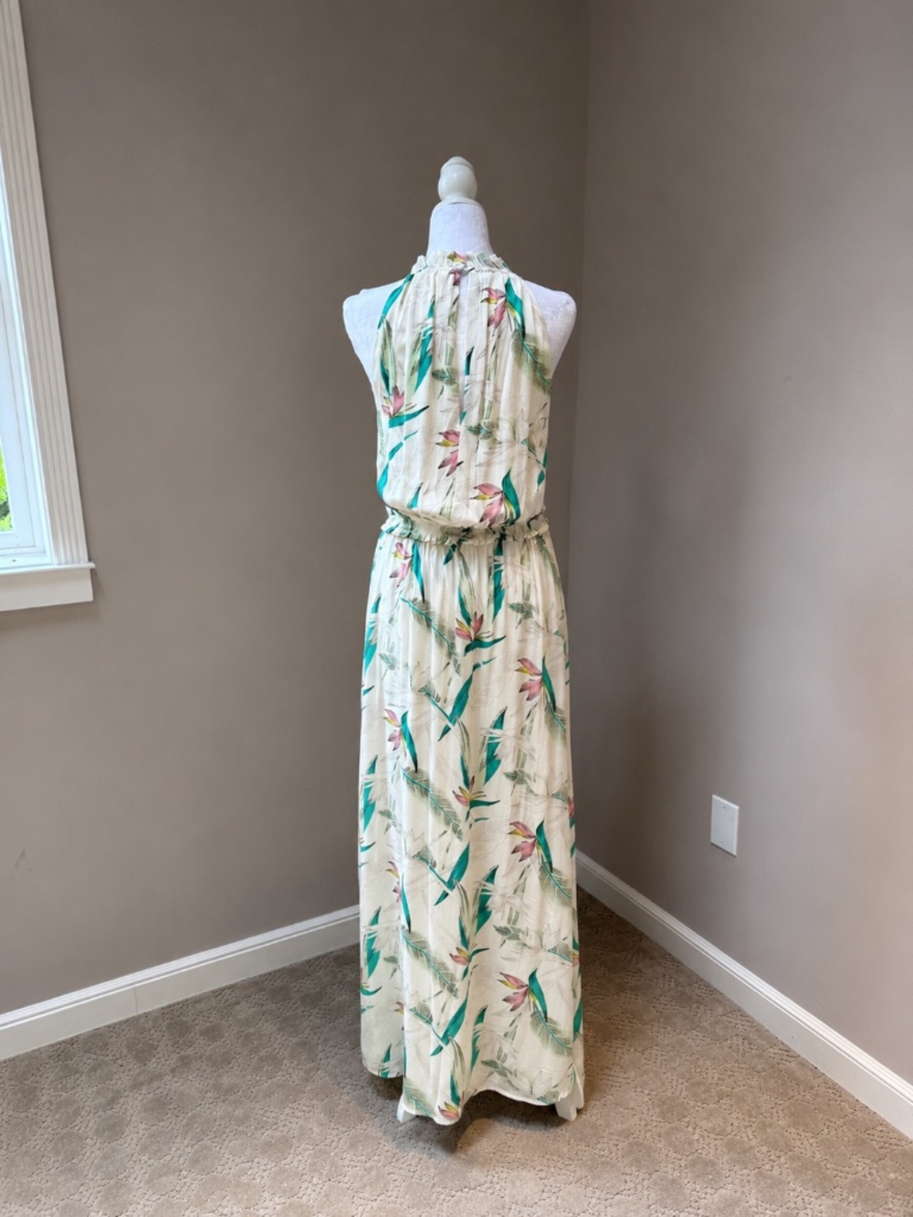 NWOT Z Supply Paradise Maxi Dress Tropical Floral Halter Rayon Dress Medium b - Picture 6 of 8